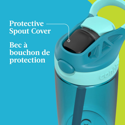 Contigo Kids Aubrey Straw Water Bottle with Leak-Proof Lid, BPA-Free Plastic, Dishwasher Safe, Juniper Jade Vine, 14 oz (414 mL) 🍁 All In One Marketplace Canada