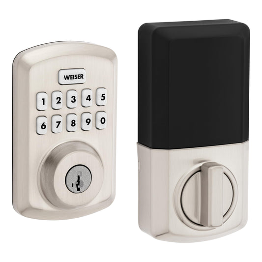 Weiser Powerbolt 3 Satin Nickel Keyless Entry Door Lock/Deadbolt Lock, 10-Button Keypad Door Lock with Auto Lock and 12-Month Battery Life, Electronic Door Locks for Front Door, Home Décor 🍁 All In One Marketplace Canada
