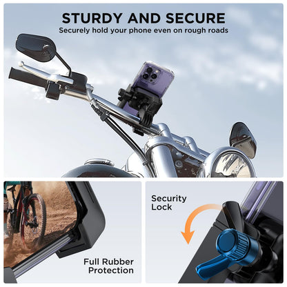 Miracase Bike Motorcycle Phone Holder, [1s Quick Lock] Bicycle Phone Mount Handlebar Cell Phone Clamp for Scooter, Compatible with iPhone Samsung Google 🍁 All In One Marketplace Canada