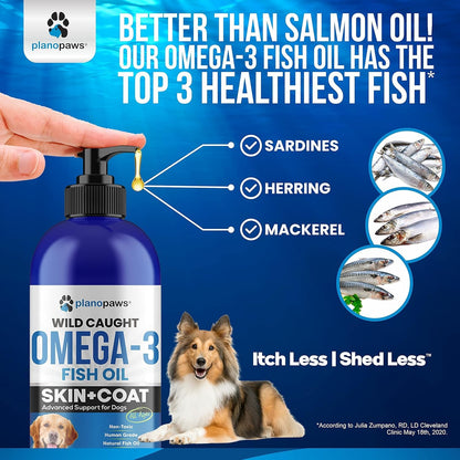 Omega 3 Fish Oil for Dogs – Liquid Fish Oil Supplement – Supports Skin & Coat, Joint Function & Overall Wellness – Easy to Serve – for All Breeds & Ages 🍁 All In One Marketplace Canada