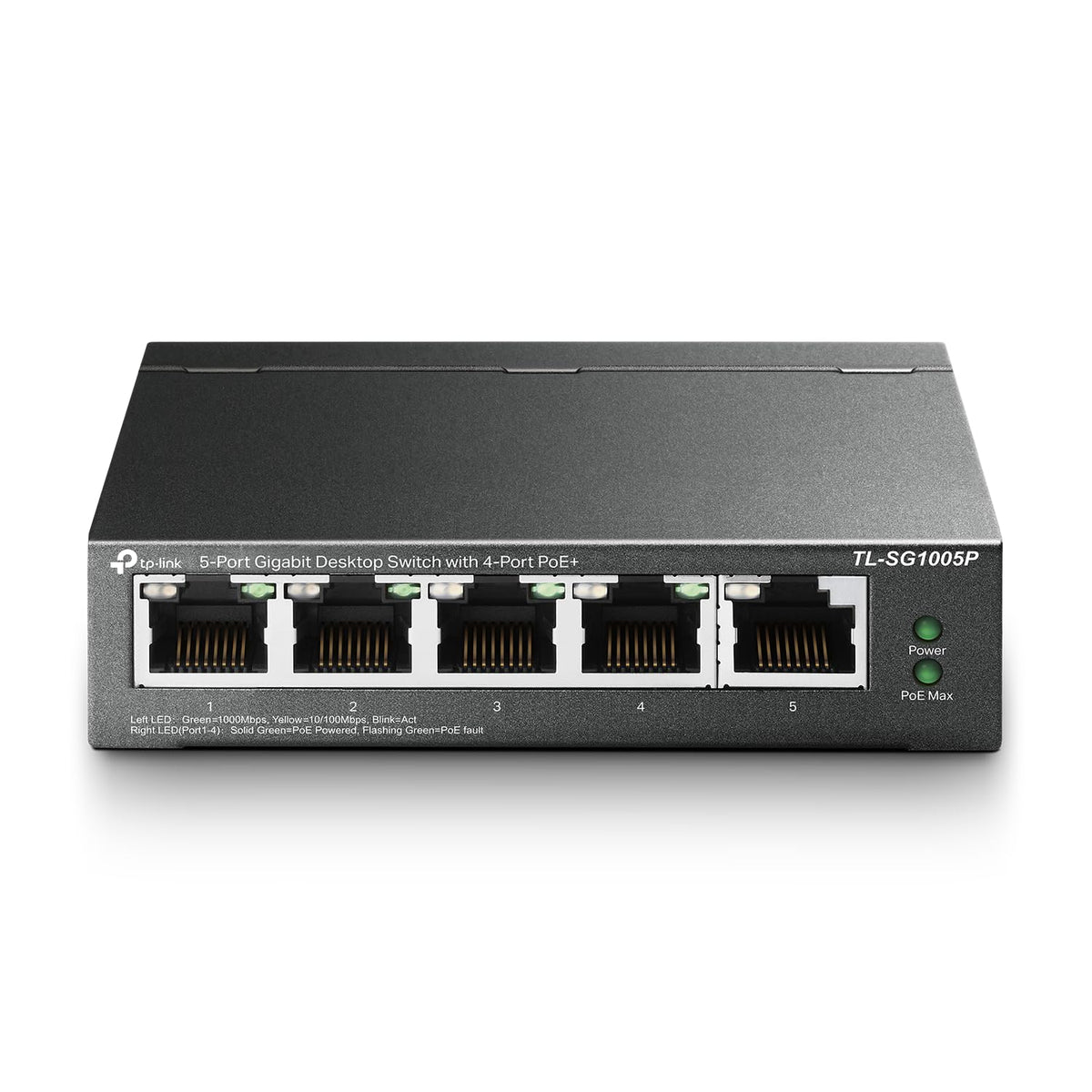 TP-Link 5–Port Gigabit PoE Switch, 4 PoE+ Ports @65W, Fanless, Black (TL-SG1005P) 🍁 All In One Marketplace Canada