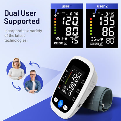 REDIVN Blood Pressure Monitor Automatic Upper Arm Machine & Accurate Adjustable Digital BP Cuff with Large LCD Backlit Display - 2x99 Memory for Home Use with Large Adjustable Cuff 🍁 All In One Marketplace Canada