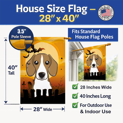 Caroline's Treasures BB1797CHF Halloween Beagle Canvas House Size Flag, Multicolor, Large