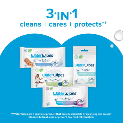 WaterWipes Plastic-Free Original Baby Wipes, 99.9% Water Based Wipes, Unscented & Hypoallergenic for Sensitive Skin, 1080 Count (18 packs) 🍁 All In One Marketplace Canada