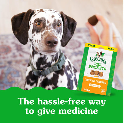 GREENIES Pill Pockets Capsule Size Natural Soft Dog Treats Chicken Flavor, (60 Treats) 15.8oz. Pack 🍁 All In One Marketplace Canada