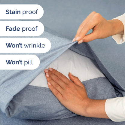 Queen Size 4 Piece Sheet Set - Comfy Breathable & Cooling Sheets - Hotel Luxury Bed Sheets for Women & Men - Deep Pockets, Easy-Fit, Soft & Wrinkle Free Sheets - Heathered Blue Oeko-Tex Bed Sheet Set 🍁 All In One Marketplace Canada