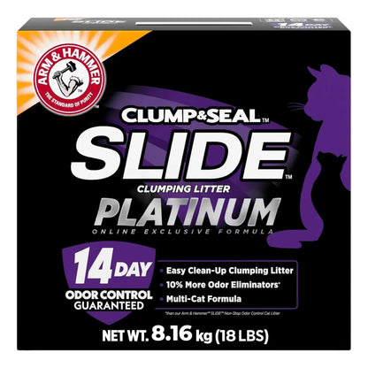 Arm & Hammer Platinum Clumping Cat Litter, 2x Longer Odour Control, Multi-Cat Clay, Ultimate 14-Day Freshness, Extra Oduor Eliminators, Effortless Clean, Dust-Free, Heavy-Duty Clumping, 8.16kg 🍁 All In One Marketplace Canada