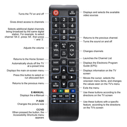 (Pack of 2) Universal Remote for Samsung TV Remote, Replacement for All Samsung Smart TV LED QLED UHD LCD HDTV Frame Curved 4K 8K 3D Series TV 🍁 All In One Marketplace Canada