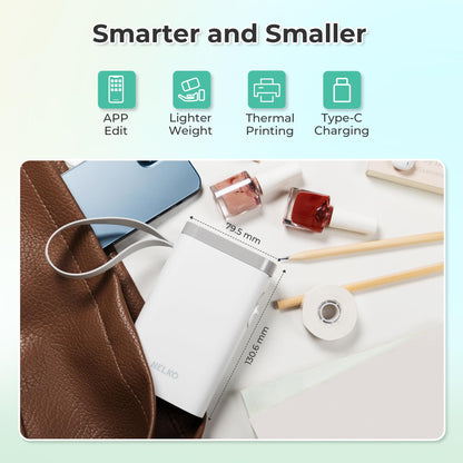 Nelko Label Maker Machine with Tape, P21 Portable Bluetooth Label Printer, Wireless Built-in Cutter Sticker Maker Mini Label Makers with Multiple Templates for School Organizing Office Home, White 🍁 All In One Marketplace Canada