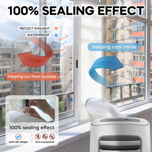 LOVIGA Window Seal for Portable Air Conditioner, 100% Sealing Effect AC Window Seal Vent Kit for Portable Air Conditioner Tumbler Dryer, 25x62~92cm Length Adjustable Waterproof 🍁 All In One Marketplace Canada