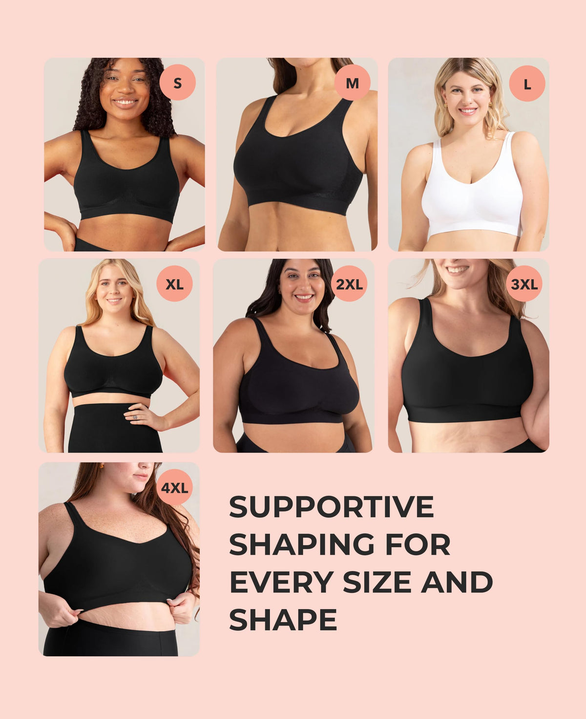 SHAPERMINT Wireless Bras for Women - Full Support Seamless Bralette, Compression Sports Bra, Plus Size Minimizer Bras, Padded Wirefree Bra for Women Nude 🍁 All In One Marketplace Canada