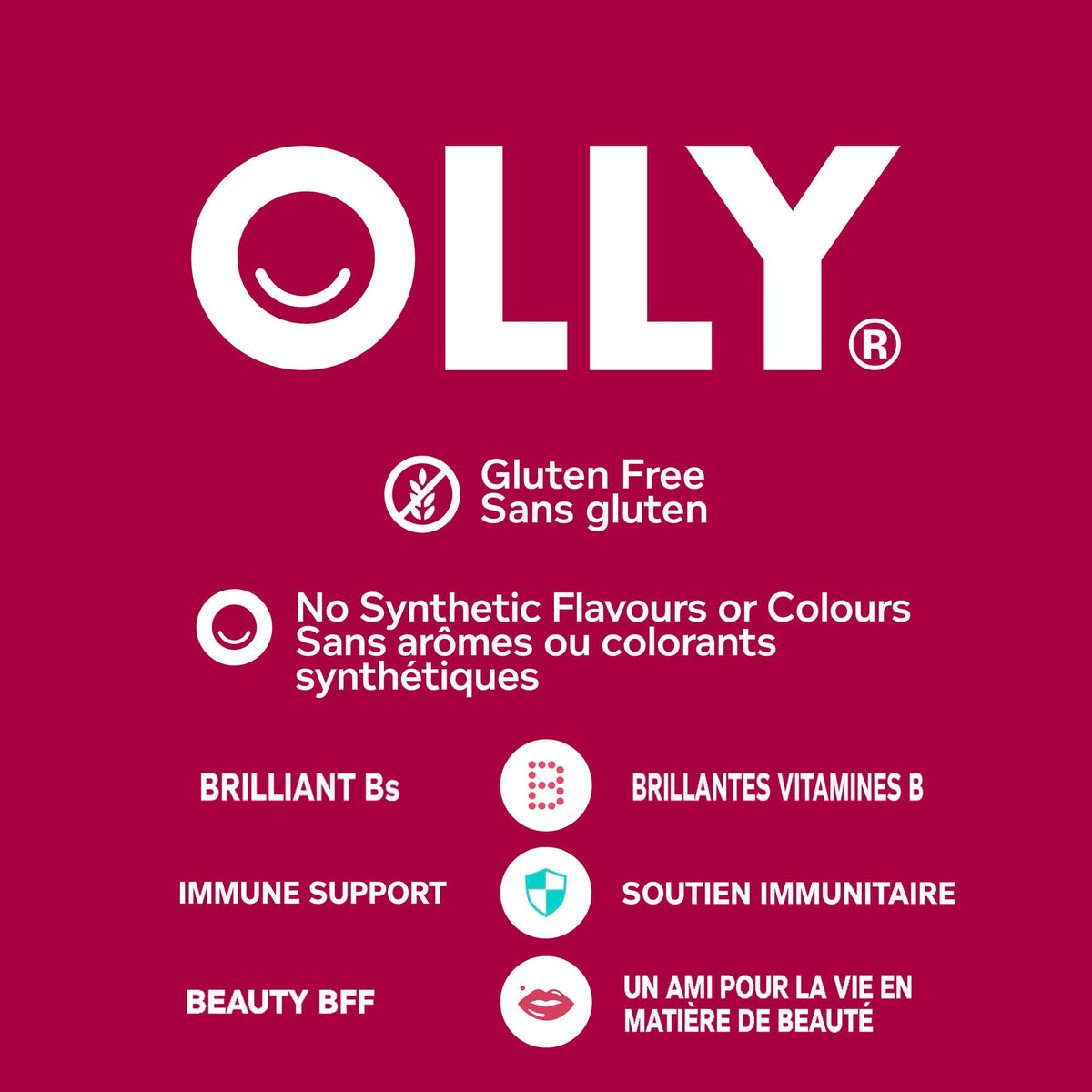 OLLY Women's Multi Gummy Supplement with no artificial flavours and colours Blissful Berry multivitamin to help support women's health 45 day supply, 90 gummies 🍁 All In One Marketplace Canada