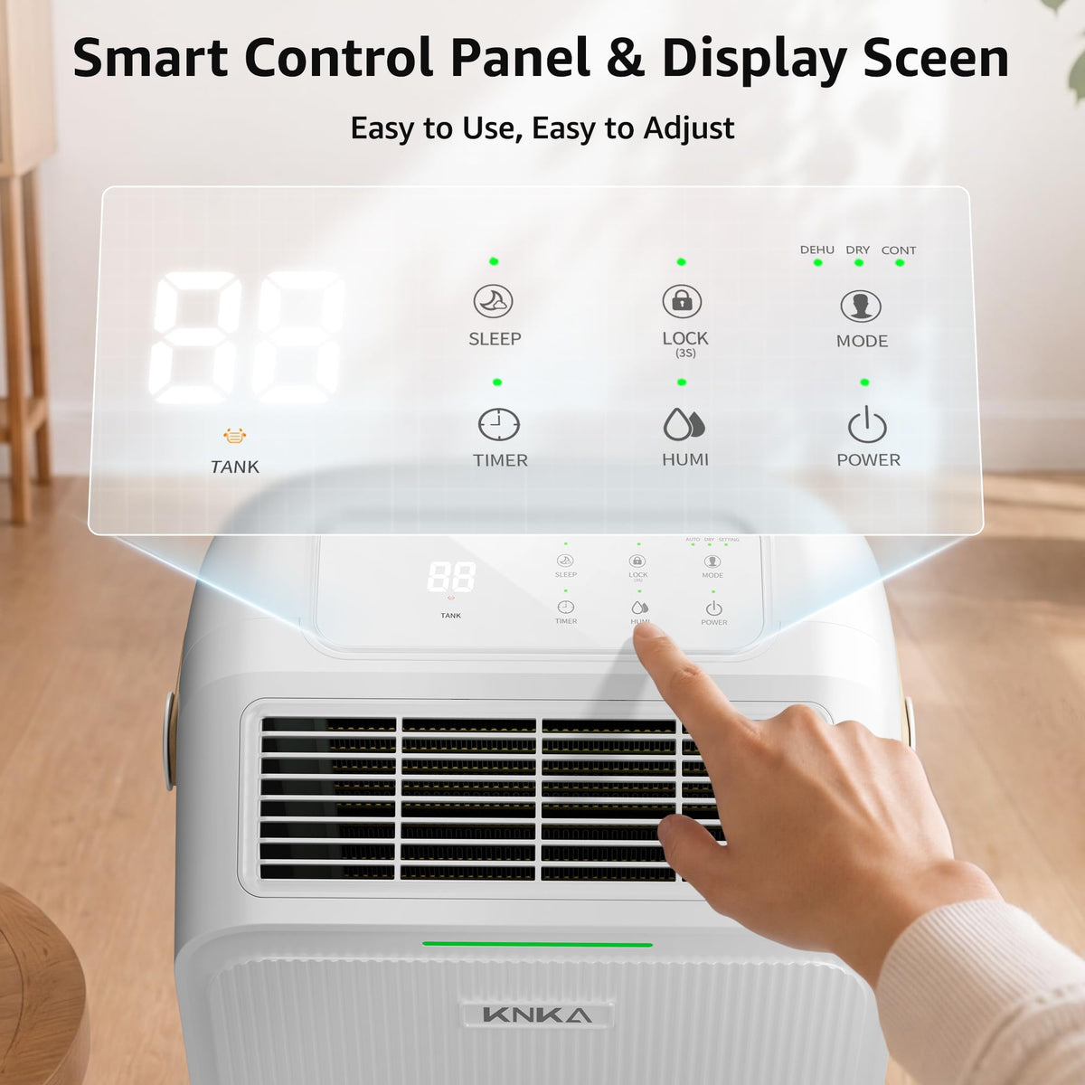 Dehumidifier for Basement with Drain Hose Max 34 Pints, KNKA 2500 Sq.Ft Dehumidifiers for Home, Large Room, Bathroom, Three Operation Modes, Intelligent Humidity Control, Dry Clothes, 24HR Timer 🍁 All In One Marketplace Canada