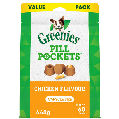 GREENIES Pill Pockets Capsule Size Natural Soft Dog Treats Chicken Flavor, (60 Treats) 15.8oz. Pack 🍁 All In One Marketplace Canada
