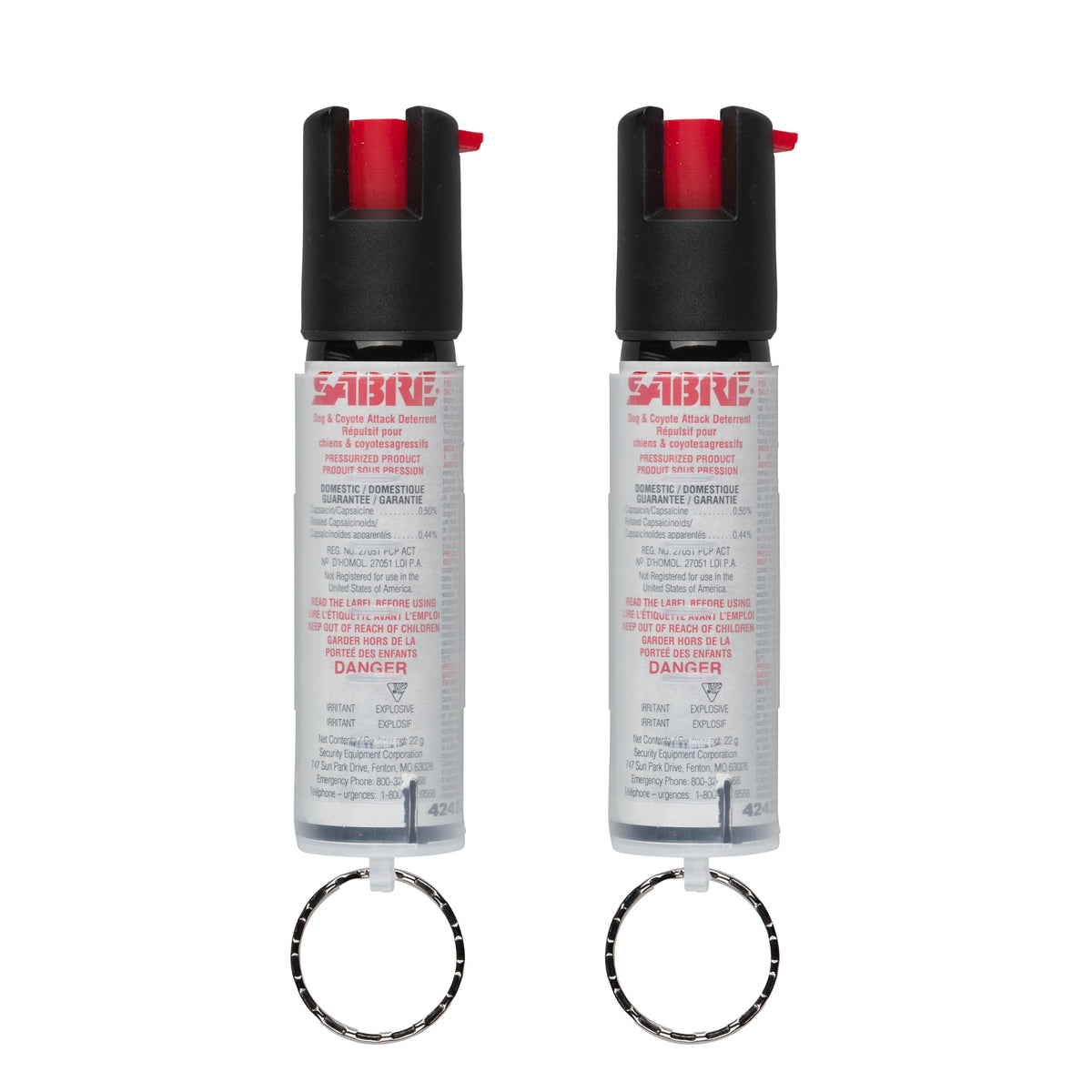 Sabre Protector 22-Gram Dog Spray with Key Ring, 14 Second Total Spray Time, 3.5-Meter Range, Humane Dog Attack Deterrent, Maximum Strength Allowed by Health Canada 🍁 All In One Marketplace Canada