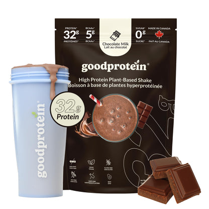 Good Protein – 32g Protein, Vegan High Protein Powder, 100% Natural, Non-GMO, Dairy-free, Gluten & Soy Free and No Added Sugar. Plant-Based Protein Shake (Chocolate Milk, 940 g) 🍁 All In One Marketplace Canada