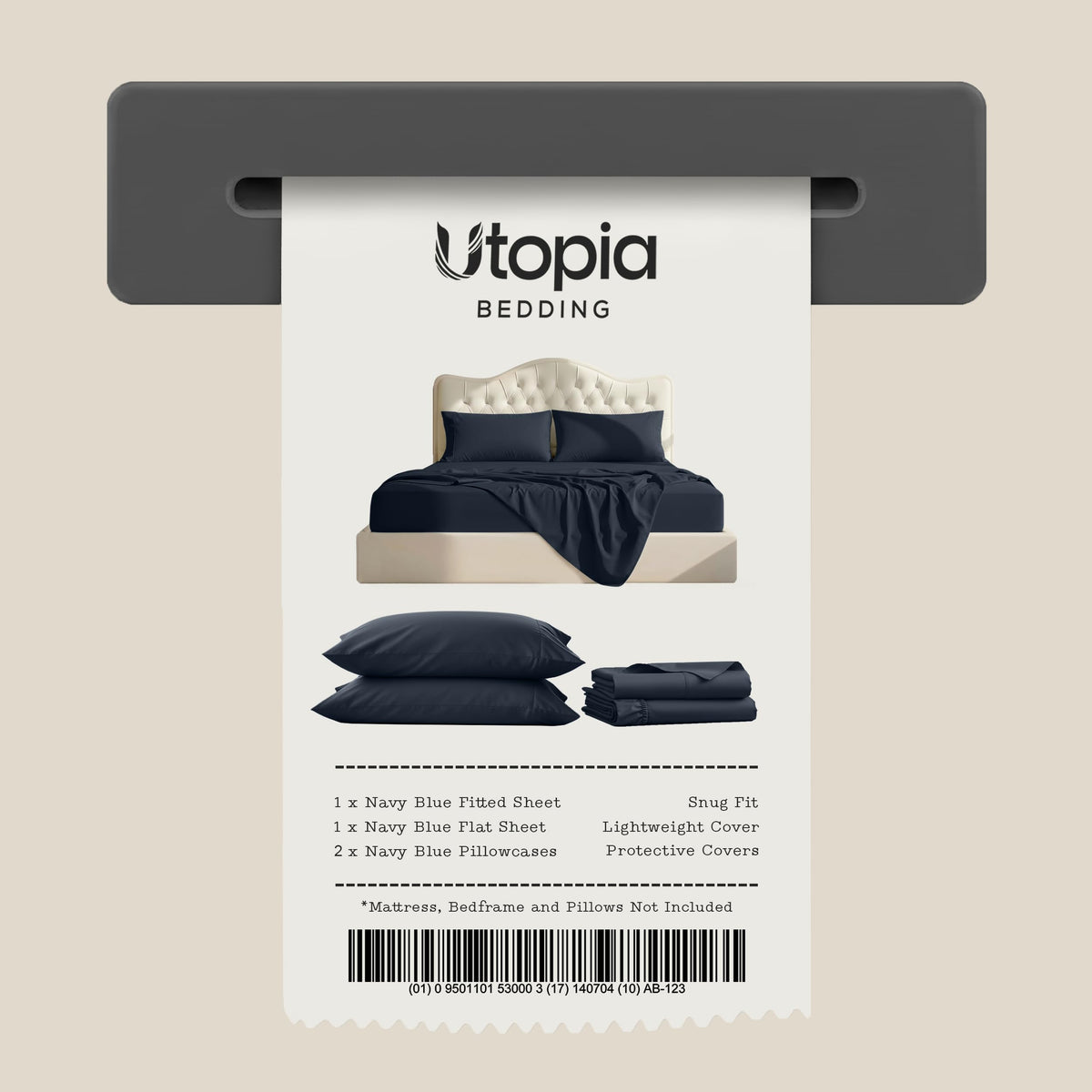 Utopia Bedding Queen Bed Sheet Set - 4 Piece Bedding - Soft Brushed Microfiber Fabric - Shrinkage & Fade Resistant - Easy Care (Navy) 🍁 All In One Marketplace Canada