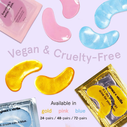 grace & stella Award Winning Under Eye Mask - Gifts for Her - Reduce Dark Circles, Puffy Eyes, Undereye Bags, Wrinkles - Gel Under Eye Patches, Vegan Cruelty-Free Self Care (24 Pairs, Blue) 🍁 All In One Marketplace Canada