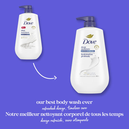 Dove Body Wash Deep Moisture For 24hr Lotion-Soft Skin Moisturizing Skin Cleanser with No Sulfates No Parabens, 905mL (Pack of 2) 🍁 All In One Marketplace Canada