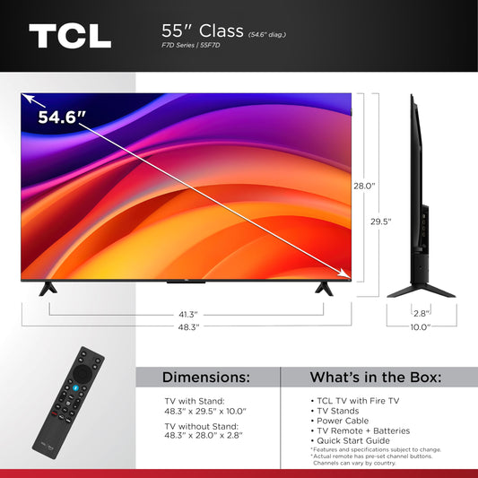 TCL 55" F7D Class 4K UHD HDR QLED Smart TV with Fire TV – 55F7D 🍁 All In One Marketplace Canada