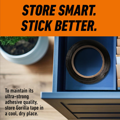 Gorilla Tough & Wide Utility Tape, Duct Tape, Double-Thick Adhesive, All Weather Resistant Shell, Reinforced Backing, Black, 2.8 in x 25 yd (Pack of 1) 🍁 All In One Marketplace Canada