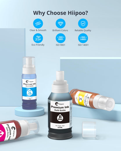 Hiipoo Refill Ink Bottle Replacement for T502 502 Ink for Epson ET-2750 ET2720 ET-2803 ET-2800 ET-2980 ET-3750 ET-4750 ET-3760 ET-4760 ET-2850 ET-4800 ET-3700 ET-15000 Printer 🍁 All In One Marketplace Canada