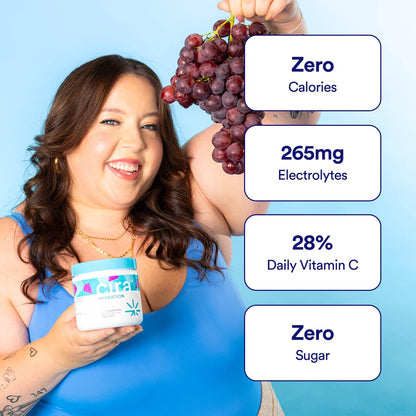 Cira Hydration Electrolytes Packets - Cira x Alicia McCarvell's Electrolyte Powder Sugar Free w Himalayan Salt, Daily On-the-Go Hydration Packets for Dehydration Relief - Very Grapeful, 20 Servings 🍁 All In One Marketplace Canada