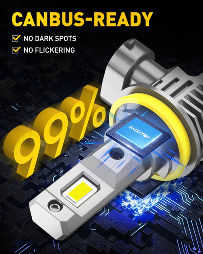 AUXITO H11 LED Headlight Bulbs, 40000LM 6500K White Wireless LED Headlights for H8 H9 H16 Fog Lights, DRL, Low Beam or High Beam, Direct Install Plug and Play, IP68 Waterproof, Pack of 2 🍁 All In One Marketplace Canada