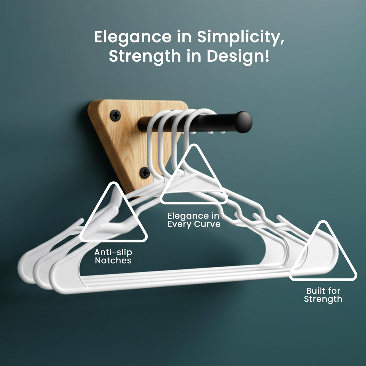 Utopia Home Plastic Hangers, 50 Pack, Clothes Hangers with Shoulder Grooves, Durable Space Saving Coat Hanger for Shirts, Pants, Skirts, Jackets, Blouses, Dresses and Everyday Wardrobe Use (White) 🍁 All In One Marketplace Canada