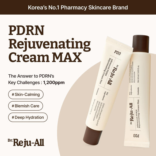 Dr. Reju-All Advanced PDRN Rejuvenating Cream Max – 99% Pure Salmon DNA Gel Type Face Moisturizer – Optimal 1200ppm for Glass Skin & Plumping – Korean Pharmacy Anti-Aging Skin Care Face Cream - 60ml 🍁 All In One Marketplace Canada