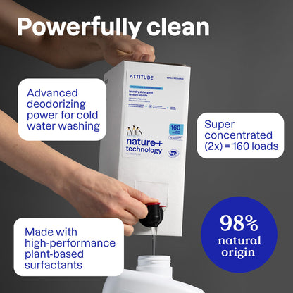 ATTITUDE Liquid Laundry Detergent Refill, EWG Verified, HE Compatible, Plant-Based & Vegan, Natural Laundry Soap, Made in Canada, Wildflowers Scent, 160 Loads, 4 Liters 🍁 All In One Marketplace Canada