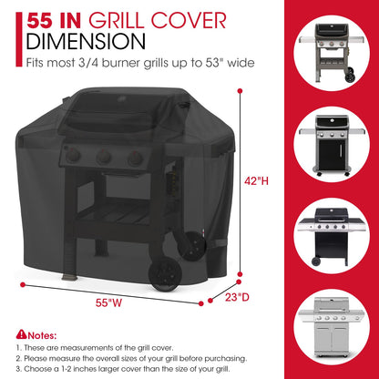 UNICOOK BBQ Cover 55 Inch, Heavy Duty Waterproof Housse BBQ, Special Fade and UV Resistant Outdoor Barbecue Grill Cover, Barbecue Accessories Compatible for Weber Char-Broil Brinkmann and More 🍁 All In One Marketplace Canada