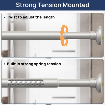 Shower Curtain Rod 30 to 76 Inches, 1 Inch Adjustable Spring Tension Stainless Steel Shower Rod No Drill for Bathroom, Closet, Window, Room Divider, Never Rust, Non Slip, Nickel 🍁 All In One Marketplace Canada