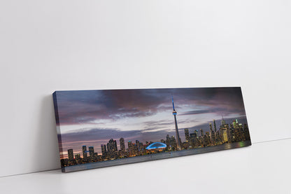 Wandbild Sonnenuntergang von Toronto, CN Tower, Rogers Centre