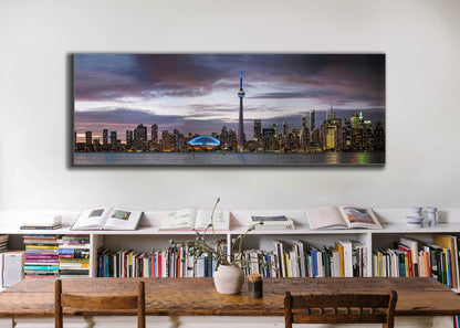 Wandbild Sonnenuntergang von Toronto, CN Tower, Rogers Centre