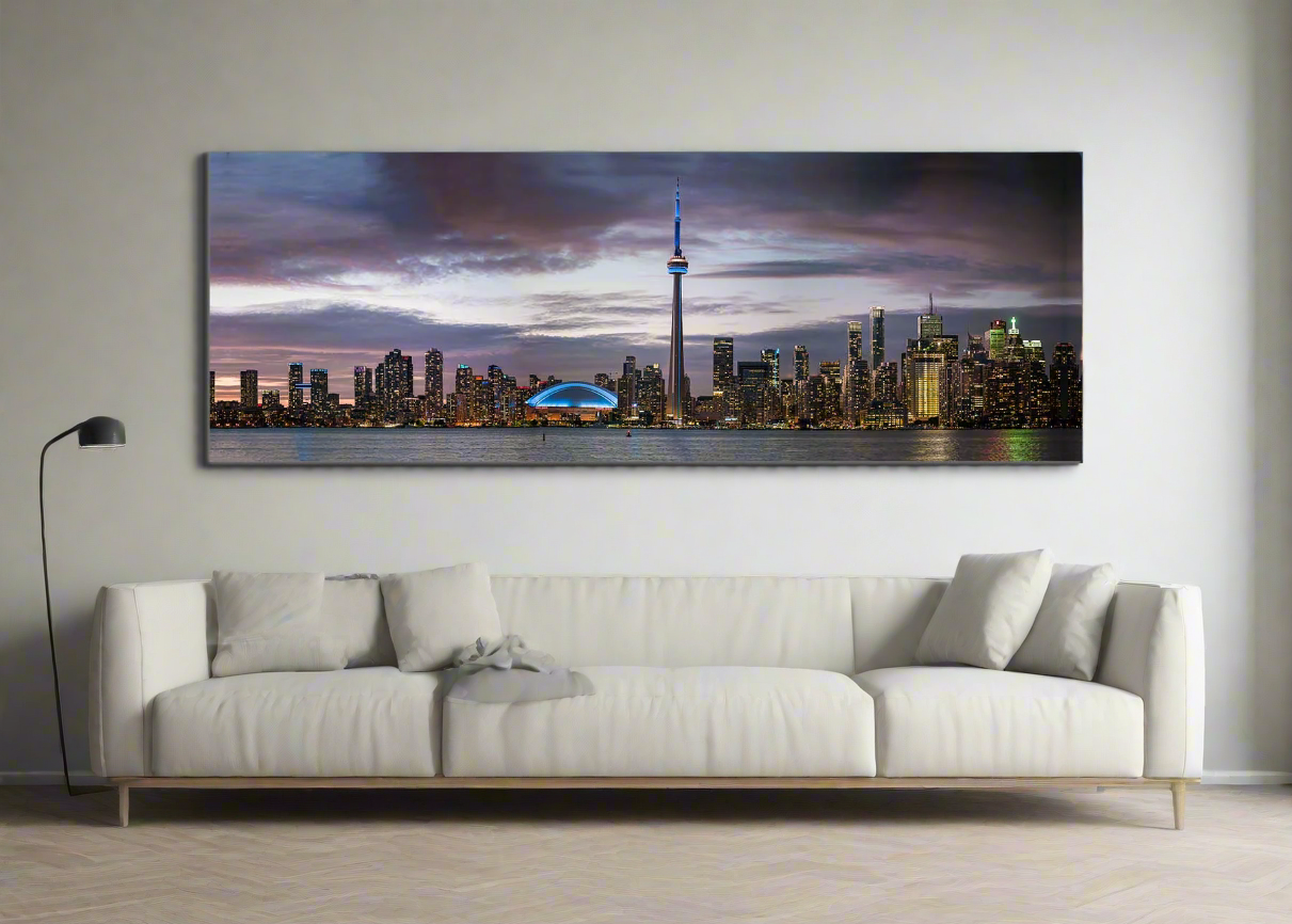 Wandbild Sonnenuntergang von Toronto, CN Tower, Rogers Centre
