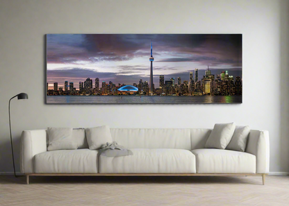 Wandbild Sonnenuntergang von Toronto, CN Tower, Rogers Centre