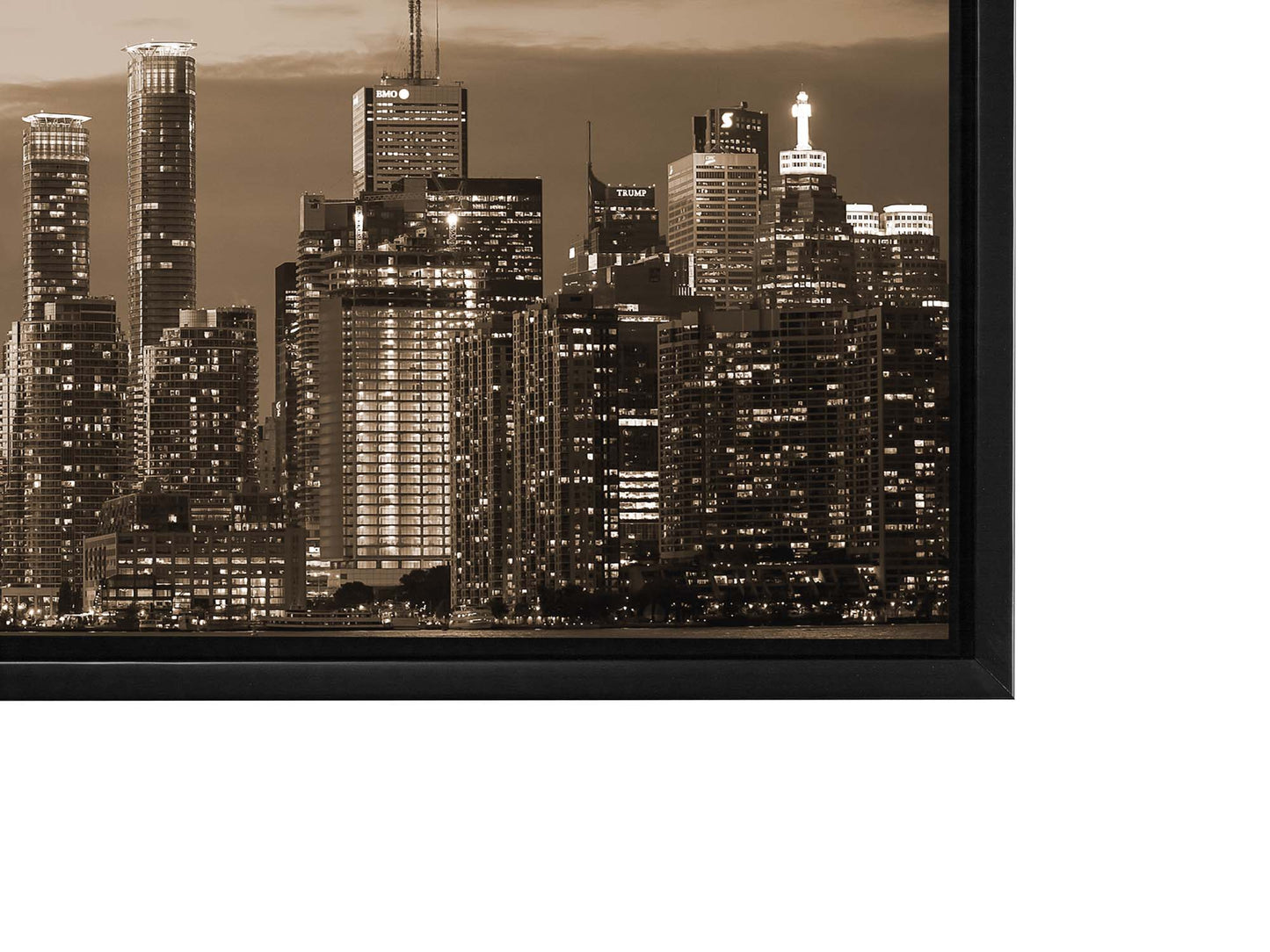 Wandkunst-Toronto in Sepia-Stadtsilhouetten