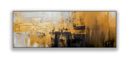 Wandkunst Abstrakt mit Gold und Weiß 183 cm x 61 cm
