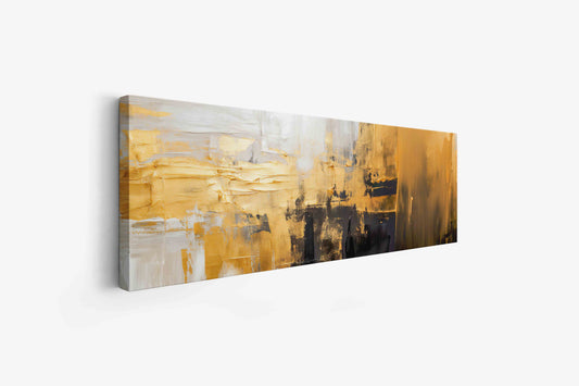 Wandkunst Abstrakt mit Gold und Weiß 183 cm x 61 cm