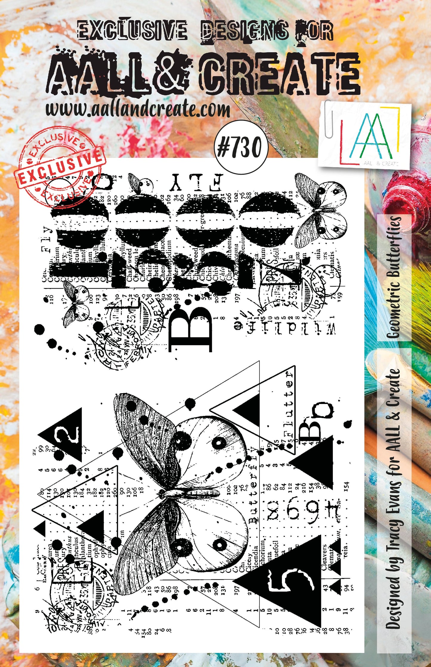AALL and Create Stamp Set - 730 - Geometric Butterflies
