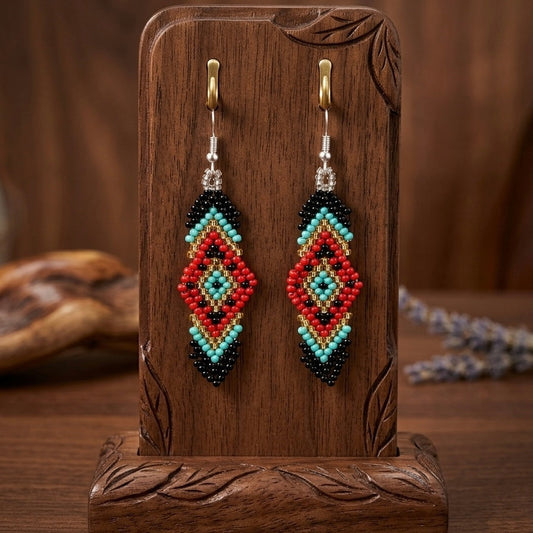 Soul Feather Earrings  Red