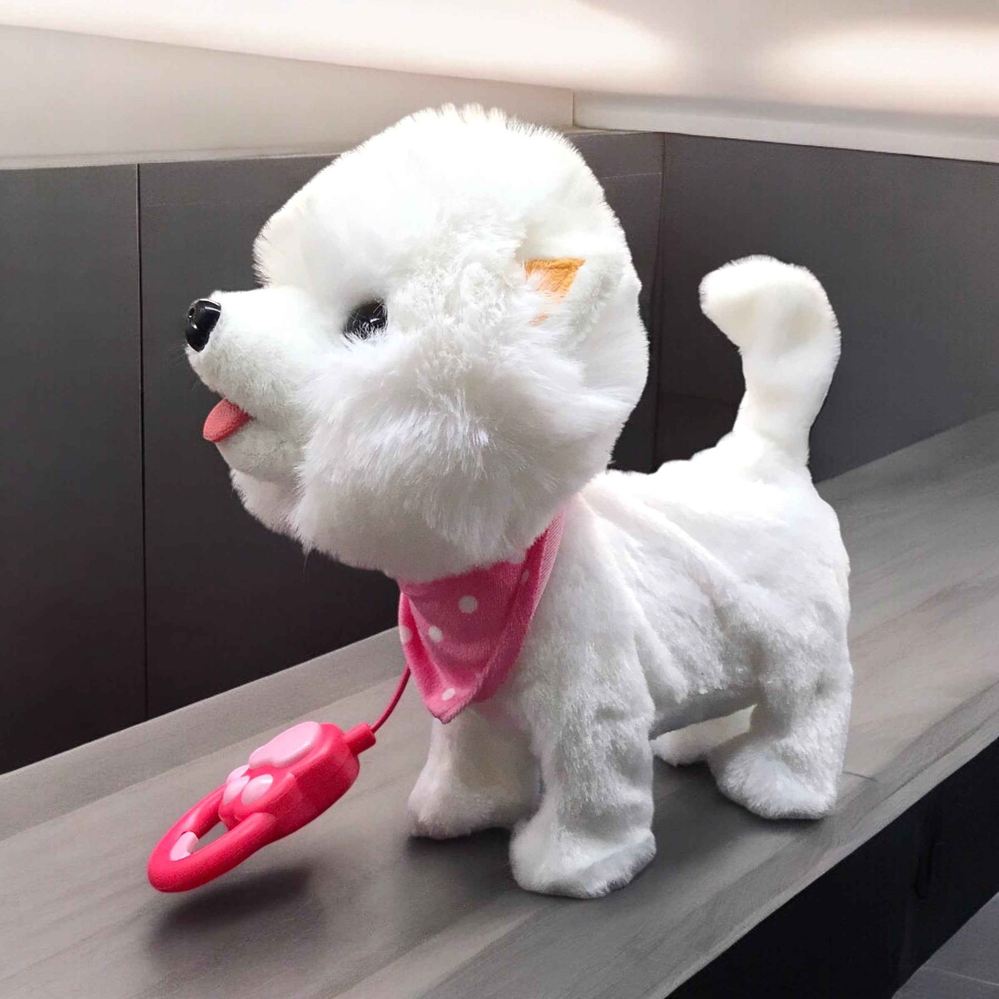 Large Interactive Electric White Walking Dog Plush Toy