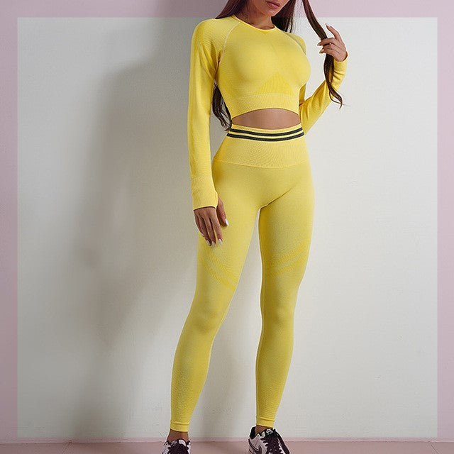 Women’s Seamless Sports Set – Workout Outfit with Booty Yoga Pants