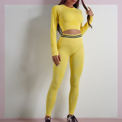 Women’s Seamless Sports Set – Workout Outfit with Booty Yoga Pants