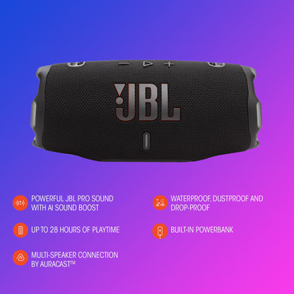 JBL Charge 6 - Portable Waterproof & Drop-Proof Bluetooth Speaker, Bold Pro Sound with AI Sound Boost, 28Hrs of Playtime, Built-in powerbank & Comes with a Sturdy/Removable Carrying Strap (Sand) 🍁 All In One Marketplace Canada