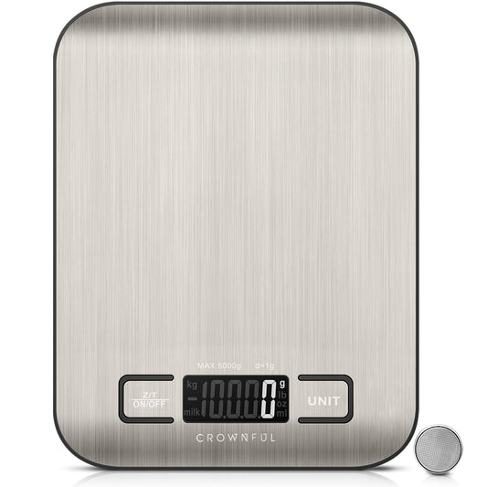 CROWNFUL Food Scale, 11lb Digital Kitchen Scales Weight Ounces and Grams for Cooking and Baking, 6 Units with Tare Function (Battery Included) 🍁 All In One Marketplace Canada
