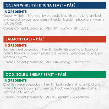 Fancy Feast Seafood Supper Wet Cat Food, Pate Variety Pack 3 Flavours - 85 g Can (24 Pack) 🍁 All In One Marketplace Canada