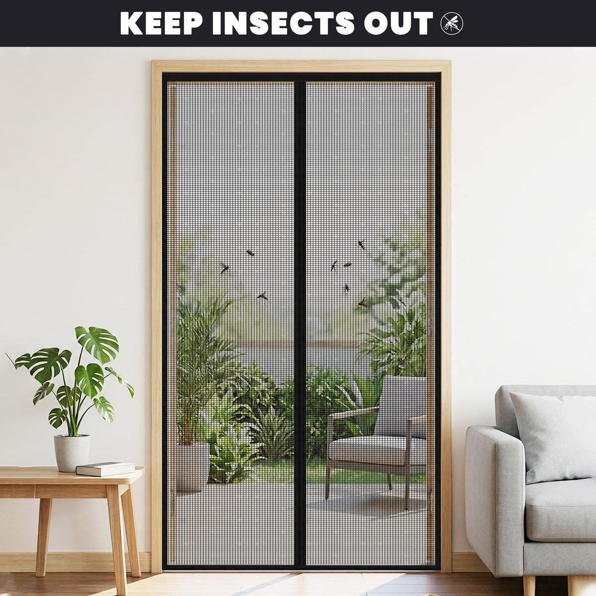 Magnetic Screen Door 34"W x 82"H, Fits Door Size to 32"W x 80"H, Heavy Duty Fiberglass Moustiquaire Magnétique, Screen Mesh with Automatic Block Closure, Walk Through Easily for Kids Pets 🍁 All In One Marketplace Canada