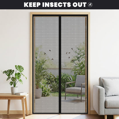 Magnetic Screen Door 34"W x 82"H, Fits Door Size to 32"W x 80"H, Heavy Duty Fiberglass Moustiquaire Magnétique, Screen Mesh with Automatic Block Closure, Walk Through Easily for Kids Pets 🍁 All In One Marketplace Canada